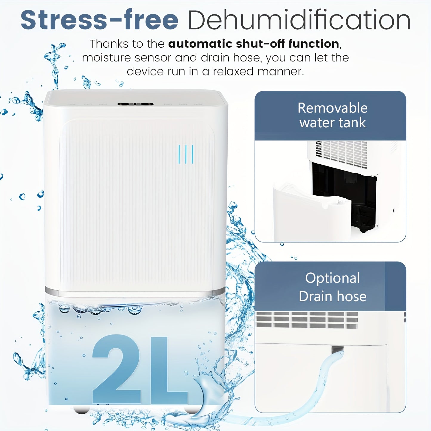 Luchtontvochtiger – Ontvochtiger – Dehumidifier – Vochtvreter – Vochtopnemer – 14L per dag – Wifi & Digitaal Vochtigheidsdisplay
