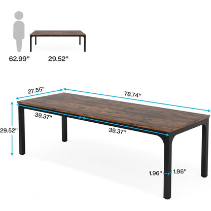 Vintage Bureau – Computer Tafel – Werktafel – Kantoor Meubel – Vergadertafel – Rustic Brown – Industrieel Design – 200 x 70 x 75 cm