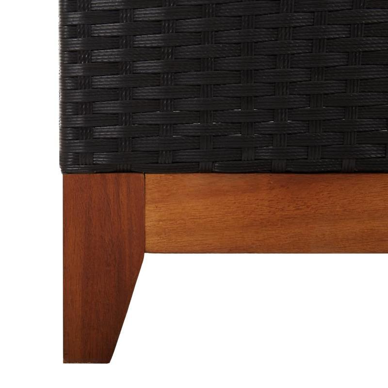 Loungestoel Buiten – Tuinstoel – Patio Stoel – Relaxstoel – Ligstoel – Zwart – Ergonomisch Ontwerp – Acacia Houten Poten