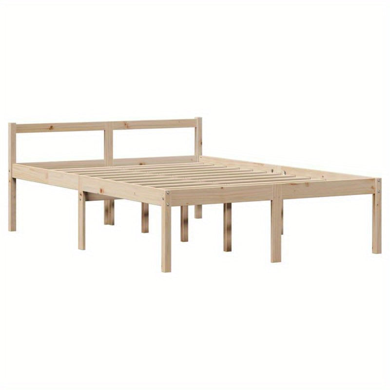 Bed – Bedframe – Bed met Opbergruimte – Eenpersoonsbed – Slaapbank – Modern Design – Massief Dennenhout – 5 Open Planken – 140x200 cm – Eenvoudige Montage