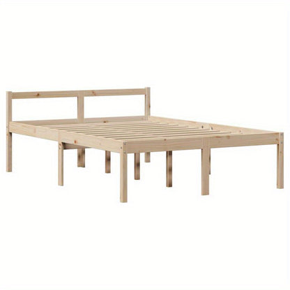 Bed – Bedframe – Bed met Opbergruimte – Eenpersoonsbed – Slaapbank – Modern Design – Massief Dennenhout – 5 Open Planken – 140x200 cm – Eenvoudige Montage