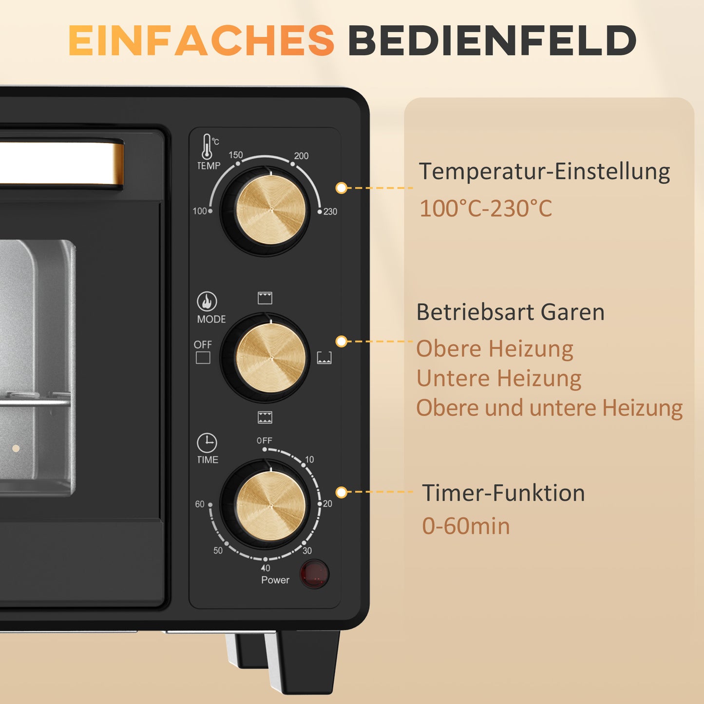 Mini Oven – Toaster Oven – Bakoven – Broodrooster – Grill Oven – Zwart – Compact Formaat – Timer Met Automatische Uitschakeling