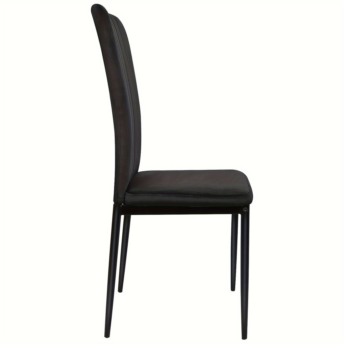 Eetkamerstoelen – Stoelen – Kuipstoelen – Keukenstoelen – Woonkamerstoelen – Set van 6 – Zwarte Velvet Bekleding – Stabiele Metalen Poten