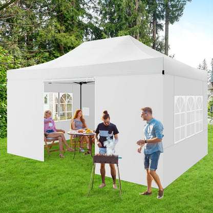 Pop-up Tent – Partytent – Outdoor Tent – Gazebo – Canopy – Wit – 3,05x4,57 Meter – Verstelbare Hoogte – Oxford Stof