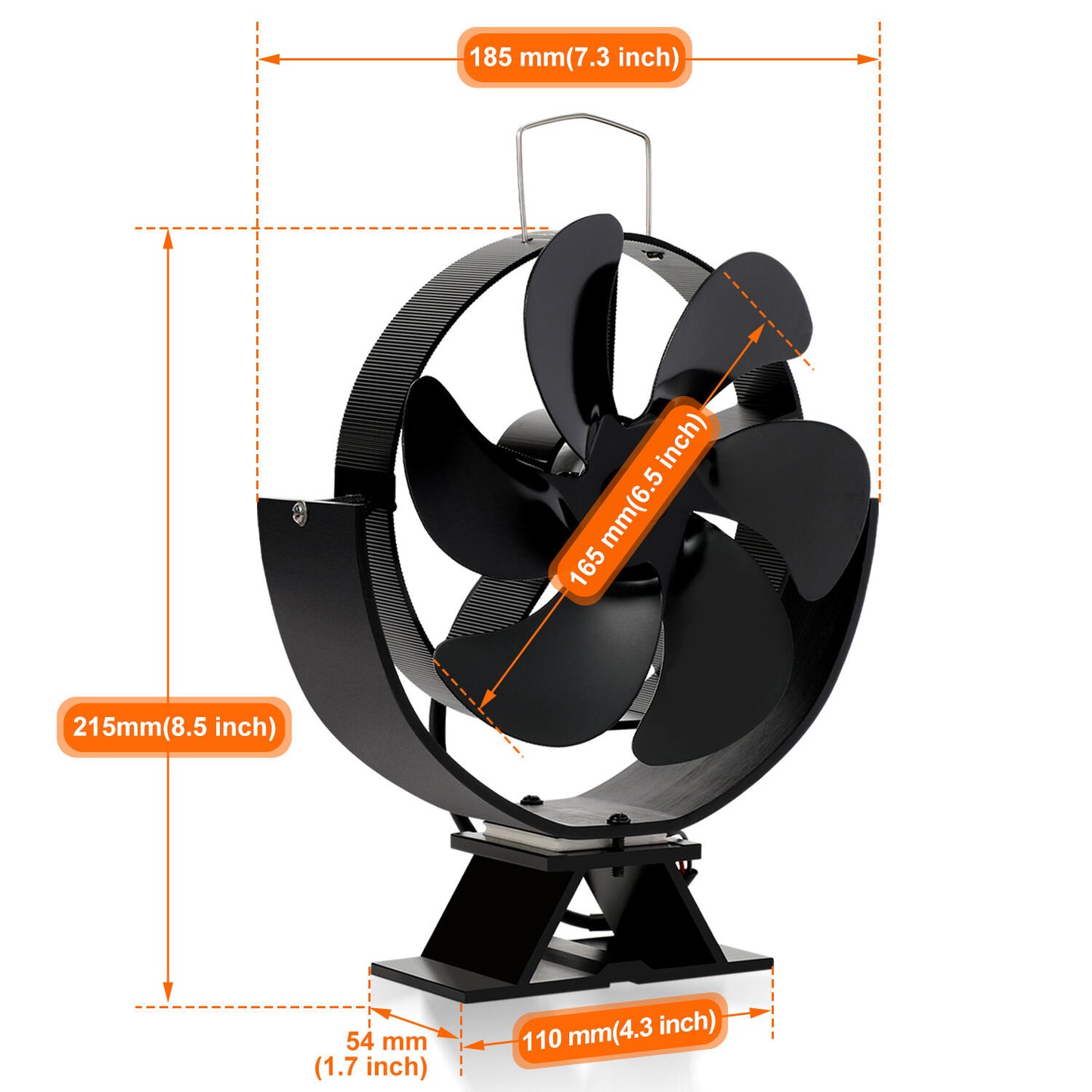 Kachelventilator – Houtkachel Ventilator – Haardventilator – Openhaard Ventilator – Warmte Verspreider – 6 Bladen – Zonder Stroom – Gemaakt Van Duurzaam Aluminium