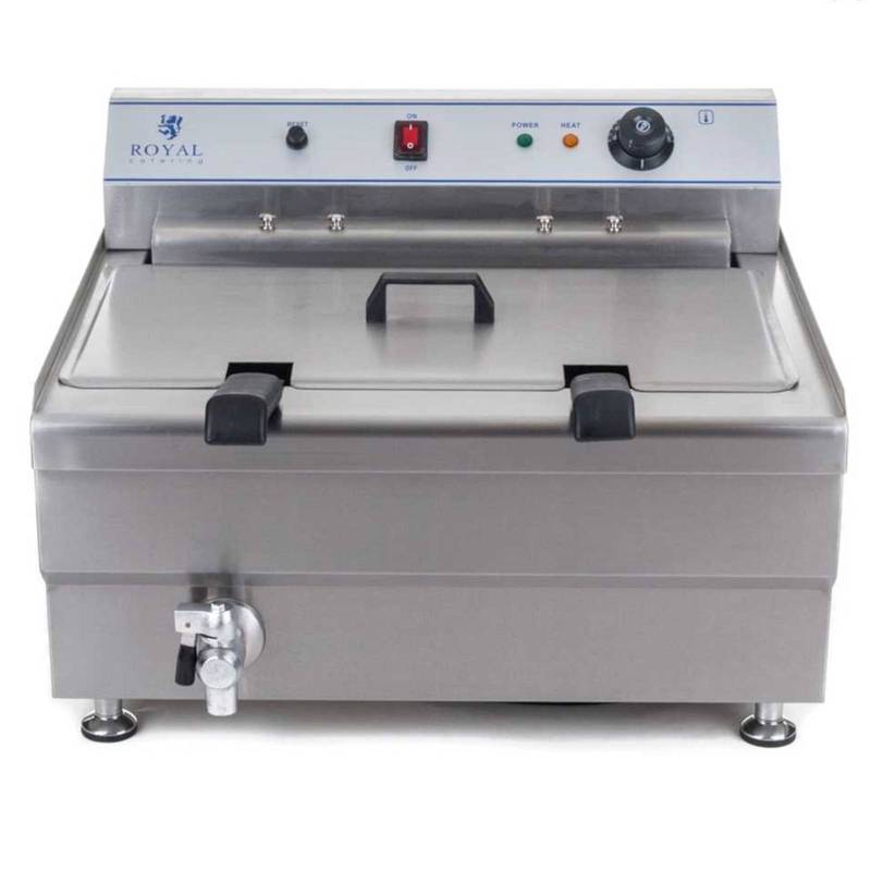 Friteuse – Frituurpan – Oliebollenmachine – Visfriteuse – Dubbele Mand – 24 Liter Inhoud – Roestvrij Staal – Temperatuurregeling