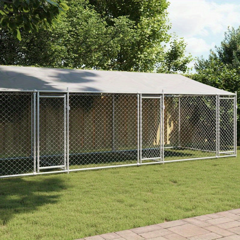 Hondenhok – Hondenhuis – Hondenkennel – Hondenhuisje – Hondenverblijf – Gegalvaniseerd Staal – Weerbestendig Met Dak En Deuren – 80x20x20 cm