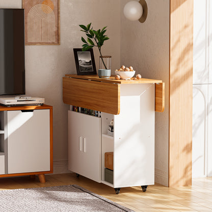 Inklapbare Eettafel – Vouwtafel – Opklapbare Tafel – Mobiele Werktafel – Klaptafel – Gele Variant – Uitbreidbaar Tafelblad – Wieltjes Met Remmen