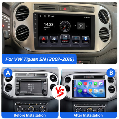 Autoradio VW Tiguan 2 DIN – Autoradiosysteem – Multimedia Speler – Navigatiesysteem – Touchscreen Radio – Met Dashcam en Achteruitrijcamera – 9 Inch IPS Display – Wireless CarPlay & Android Auto