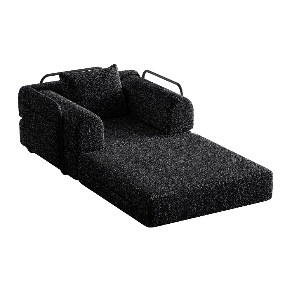 Slaapbank – Bank – Slaapstoel – Logeerbed – Slaapfauteuil – 2-in-1 Chenille met Opbergruimte en Stevig Metalen Frame – Ruimtebesparend Modern Design