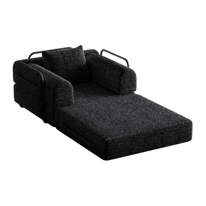 Slaapbank – Bank – Slaapstoel – Logeerbed – Slaapfauteuil – 2-in-1 Chenille met Opbergruimte en Stevig Metalen Frame – Ruimtebesparend Modern Design