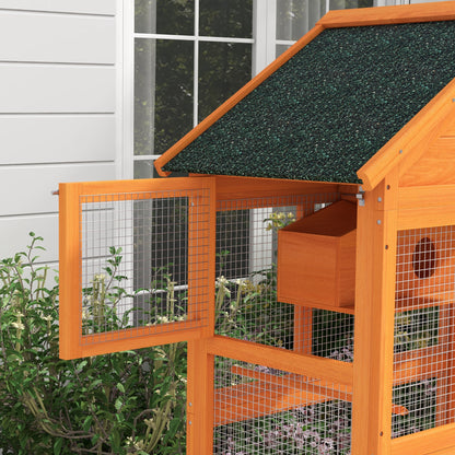 Vogelkooi – Vogelkooi Hout – Papegaaienkooi – Buitenkooi – Parkietenkooi – Ruim Formaat 92x52x171 cm – Waterdicht Asfalt Dak – Oranje
