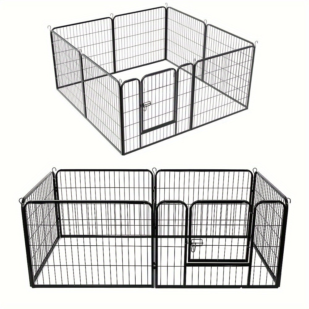 Hondenren – Puppyren – Hondenkennel – Konijnenren – Kattenren – 8 Panelen Met Deur – Stevig Metalen Frame – 60 cm Hoog