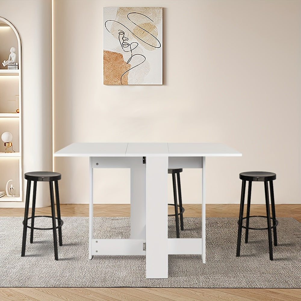 Modern Space-Saving Dining Table for 2-6 People | White Rounded Edge Design | Compact Apartment Kitchen Island Table | 103x76x73cm | Easy Assembly Included, Quality Construction, Table for Living Room