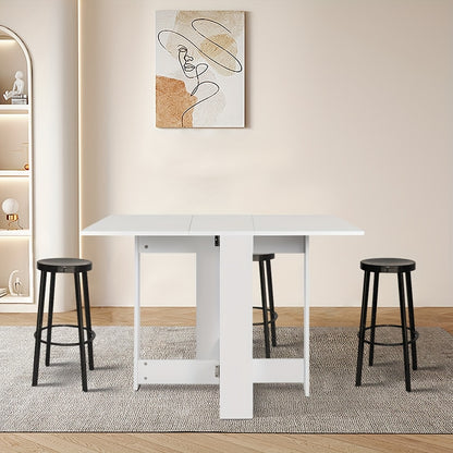 Modern Space-Saving Dining Table for 2-6 People | White Rounded Edge Design | Compact Apartment Kitchen Island Table | 103x76x73cm | Easy Assembly Included, Quality Construction, Table for Living Room