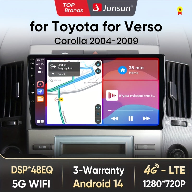 Multimedia Speler Auto – Auto Radio – Navigatiesysteem – Android Auto – CarPlay – 9 Inch Touchscreen – 4G Internetverbinding – Compatibel Toyota Verso Corolla 2004-2009