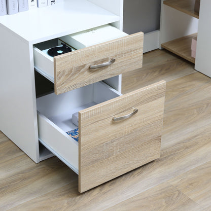 Bureau – Computertafel – Werkplekmeubel – Studieplek – Thuiswerkplek – Beige Eiken – Compact 137x55x92 cm – Hoogwaardig MDF Met Metaal