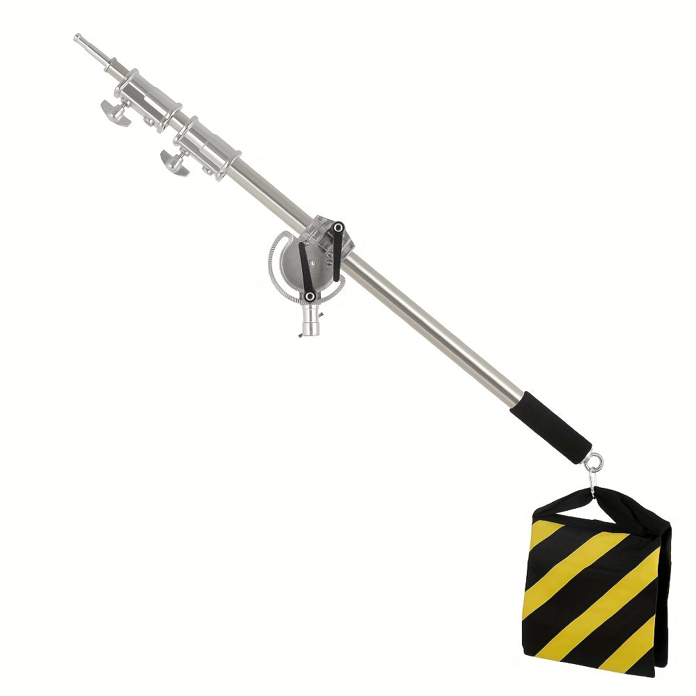 Lampstatief – Lichtstatief – Katrolstatief – Statieven – Opbouwstatief – RVS 320 cm – Verstelbare Schuine Arm en Zandzak