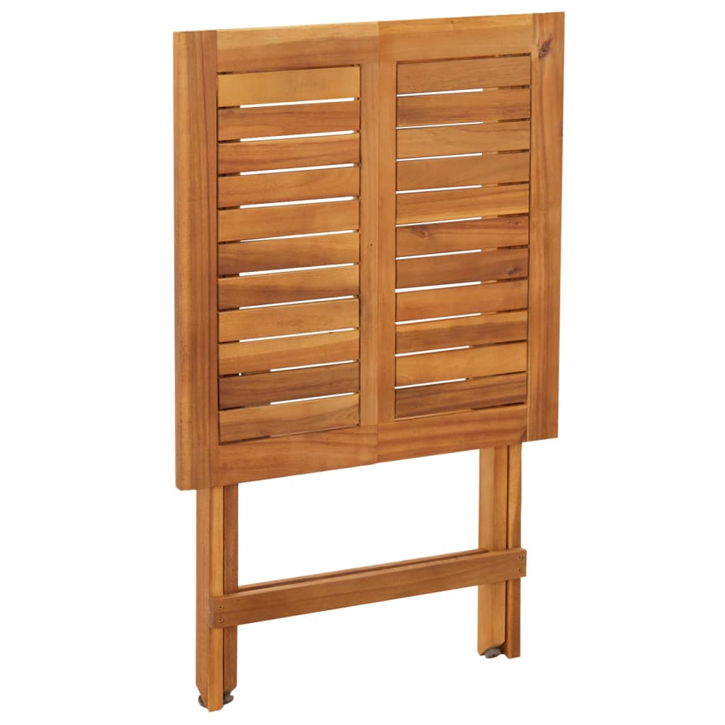 Bistroset – Bistrosets – Tuinset – Tuinmeubelen – Balkonset – Inklapbaar – Massief Acaciahout – Compact Bruin met Crème Kussens