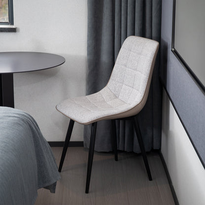 Gestoffeerde Stoelen – Eetkamer Stoelen – Lounge Stoelen – Bureaustoelen – Zithoeken Stoelen – Set Van 2 Beige – Metalen Frame – Comfortabel En Onderhoudsvriendelijk