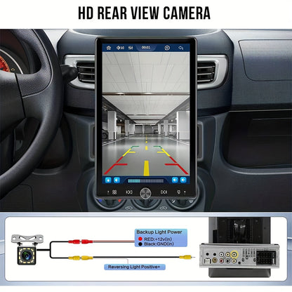 Autoradio – Car Stereo – Inbouwradio – Auto Multimedia Systeem – Single Din Radio – Met Microfoon & Achteruitrijcamera – Draaibaar 10,4 Inch Touchscreen – Draadloze CarPlay & Android Auto