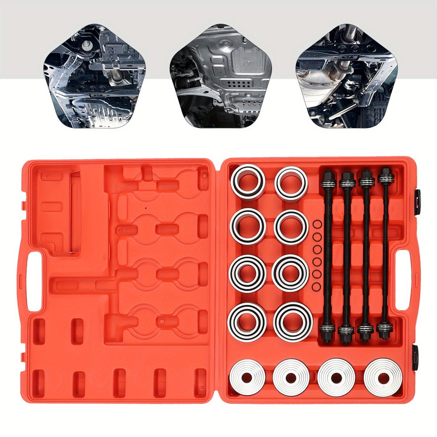 Pershulzen Set – Pershulzen Kit – Busset – Busverwijderaar – Reparatieset Auto Vrachtwagen – 28-Delige Set Carbonstaal – Maten 36-80 mm
