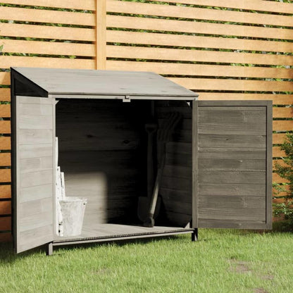 Tuinhuisje – Tuinberging – Berging – Tuinschuur – Opslagruimte – Antraciet – Stevig Stalen Frame – Duurzaam Vurenhout – Compact 102x52x112 cm – Ventilatiesleuven