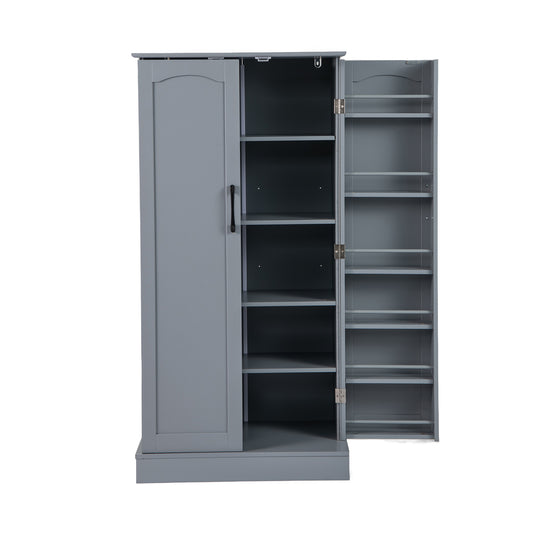 Buffetkast – Dressoir – Opbergkast – Keukenkast – Voorraadkast – 12 Zijplanken – Verstelbare Planken – Anti-Kantel Beveiliging – Grijs – 60 x 40 x 120,5 cm