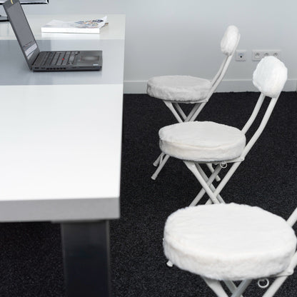 Vouwstoel – Opklapbare Stoel – Klapstoel – Eetkamerstoel – Witte Stoel – Set Van 4 – Kunstleren Zitting – Hoog Zitvlak 49 Cm