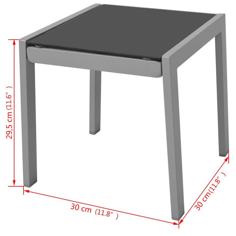 Lounge Chairs with Table Aluminium Black Lightweight Simple and Versatile Suitable for Outdoor Yard and Terrace Sturdy and Durable