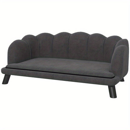 Hondenbank – Hondenbed – Huisdierbank – Dog Couch – Scandinavische Hondenbank – Medium Honden Tot 25 kg – Duurzaam Heavy-Duty PVC – Afneembare Rugleuning