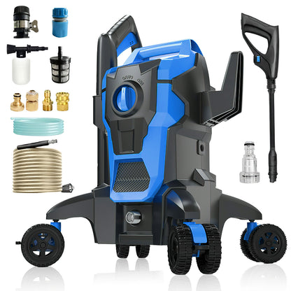 Hogedrukreiniger – Drukspuit – Waterkrachtreiniger – Terrasreiniger – Elektrische Reiniger – 2400 PSI Krachtige Waterdruk – 4 Verwisselbare Spuitmondjes