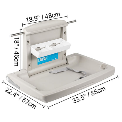 Commode – Baby Verschoontafel – Babytje Verschonen – Opklapbare Tafel – Muurbevestiging – Ruimtebesparend Design – Duurzaam HDPE Materiaal