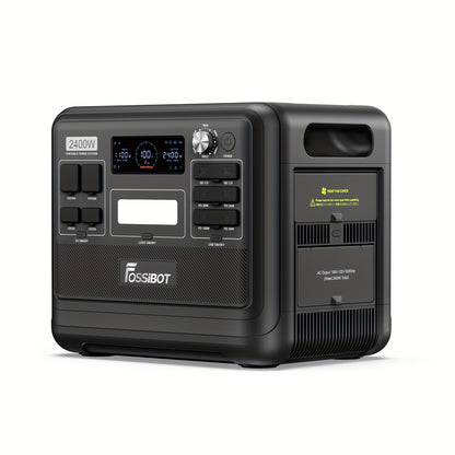 FOSSiBOT F2400 Solar Generator, 2048 W LiFePO4 Battery Backup with 2400 W 3 X AC Outputs (4800 W Peak), Portable Power Station for Home Use, RV, Car, Outdoor, Camping, Travelling, Fishing