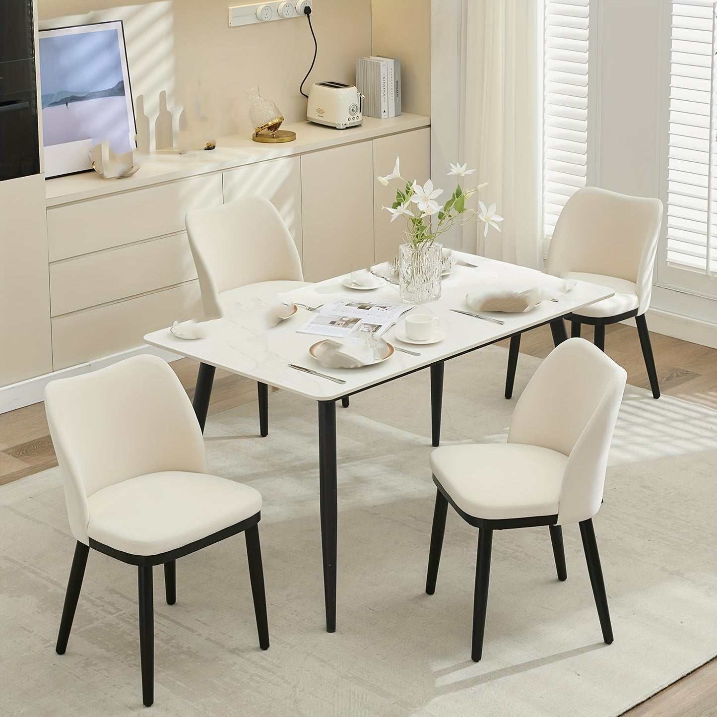 Eetkamerstoel Set – Stoelen – Kuipstoel – Design Stoel – Zwarte Stoelen – Antraciet Grijs – Stevige Constructie – Eenvoudige Montage
