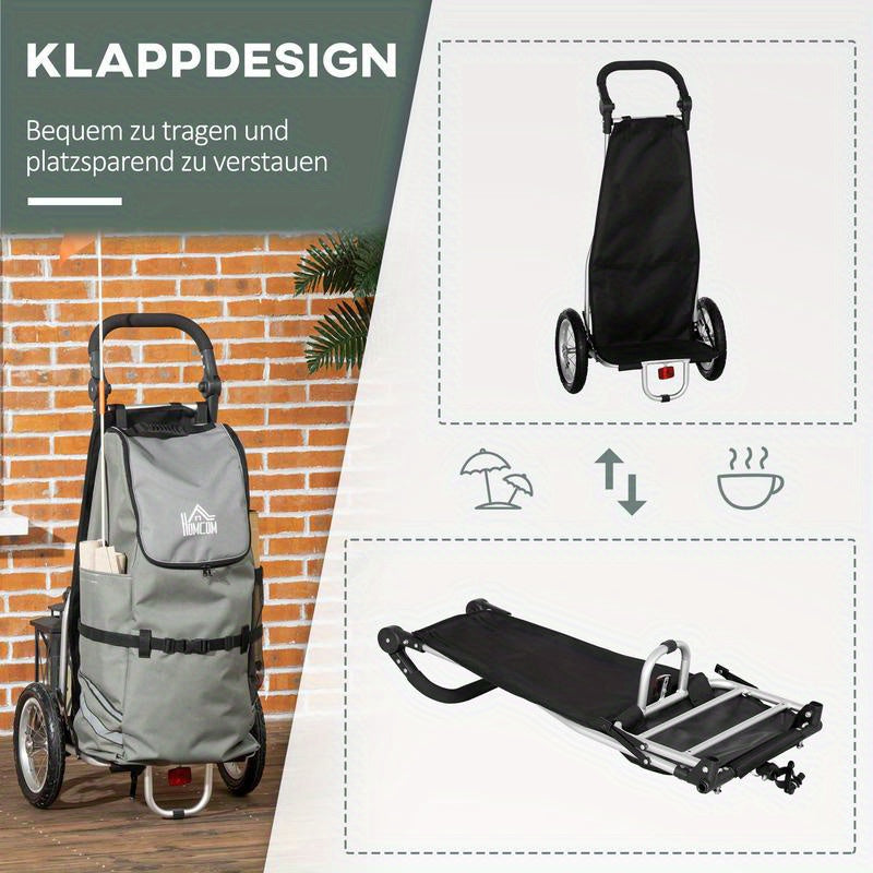 Transportkar Opvouwbare Kar Boodschappenwagen Tuinkar Pakketkar – Extra Grote Laadruimte – Stevig Metaalframe Met All-Terrain EVA Wielen