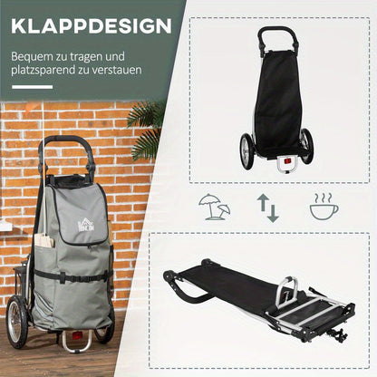 Transportkar Opvouwbare Kar Boodschappenwagen Tuinkar Pakketkar – Extra Grote Laadruimte – Stevig Metaalframe Met All-Terrain EVA Wielen