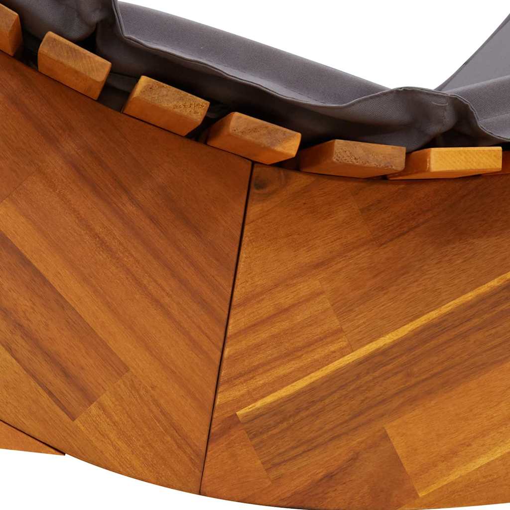 Teak Lounge Stoel – Loungestoel – Balkonstoel – Tuinstoel – Buitenzitmeubel – Donkergrijs Kussen – Weerbestendig Teakhout – Ergonomisch Ontwerp