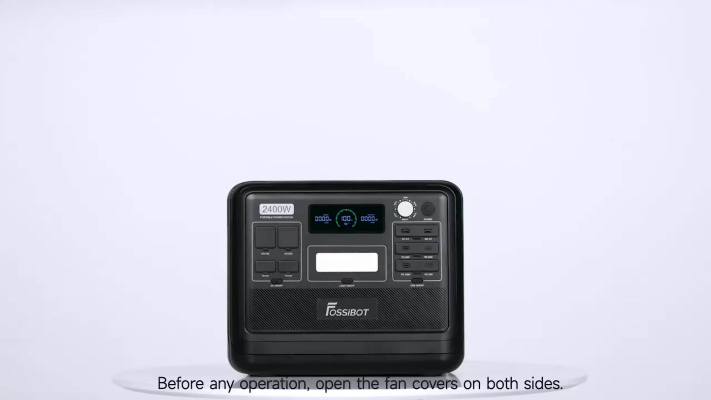 Powerstation – Portable Generator – Mobiele Accuplaats – Noodstroomvoorziening – Zonne-energie Generator – Zwart – 2048Wh LiFePO4 Accu – 2400W Continu Vermogen