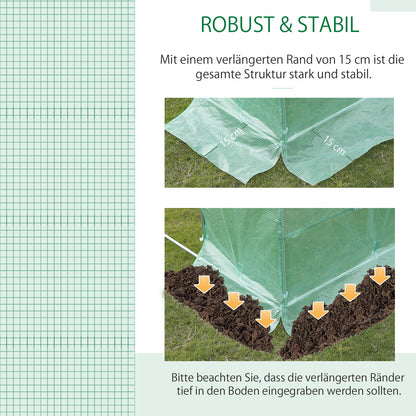 Kweektunnelfolie – Kasfolie – Serrefolie – Tuinfolie – Tunnelkas Afdekfolie – UV-bestendig – Waterdicht – 300x200x200 cm – Met Ramen en Oproldeur