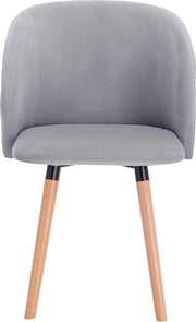 Eetkamerstoel - Keukenstoel - Woonkamerstoel - Gestoffeerde Stoel - Design Stoel met - Armleuningen - Massief Houten Frame - 1x - Grijs