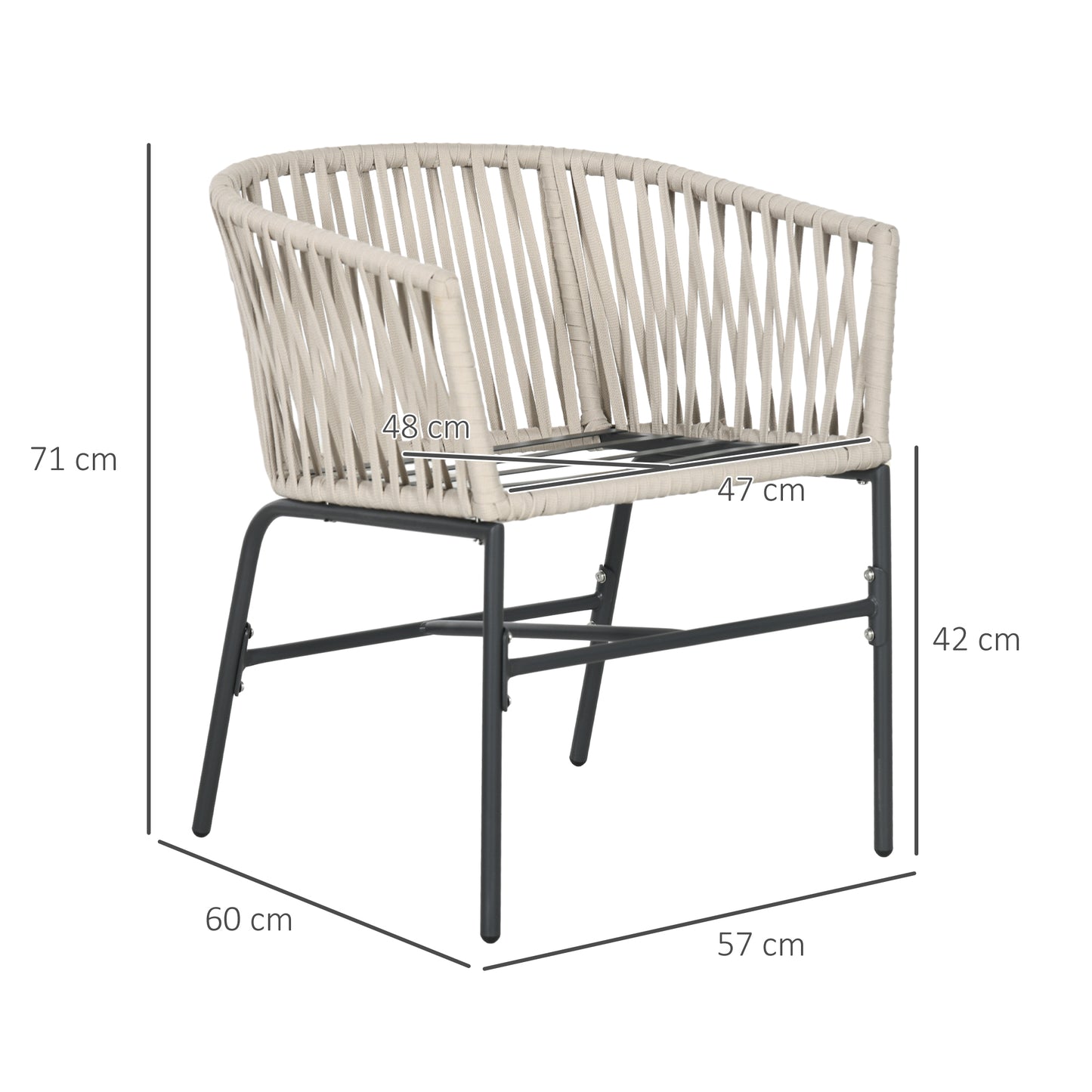 Patio Stoelenset – Tuinstoelen – Balkonstoelen – Terrasstoelen – Buitenstoelen – Beige – Comfortabele Zitschelpen – Afneembare Wasbare Kussenhoezen