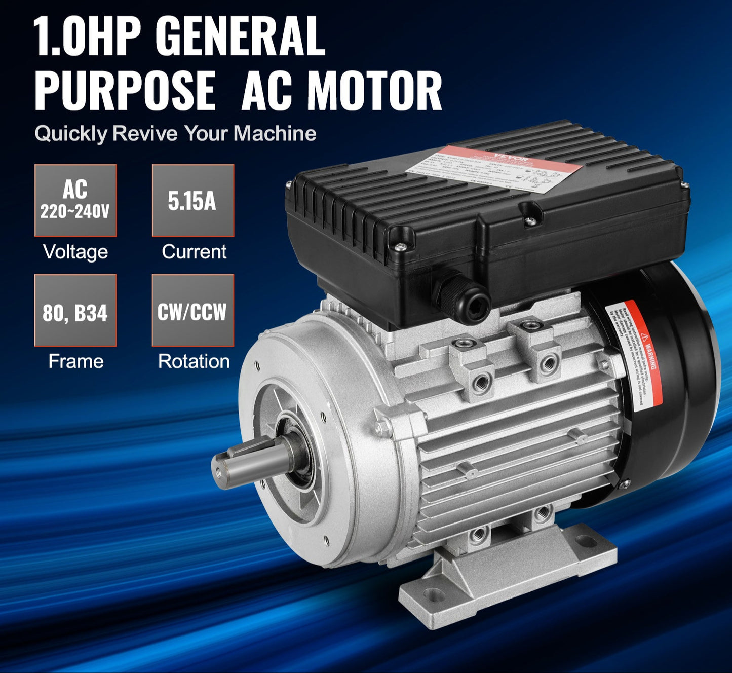 Elektromotor – Elektrische Motor – Motor 2,2 kW – AC Motor – Single Phase Motor – 2800 RPM Snelheid – Links- en Rechtsom Draaibaar