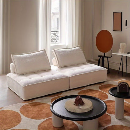Zitzak – Zitzakstoel – Loungestoel – Lazy Sofa – Eenpersoonsbank – Memory Foam Vulling – Beige Katoenmix Stoffering