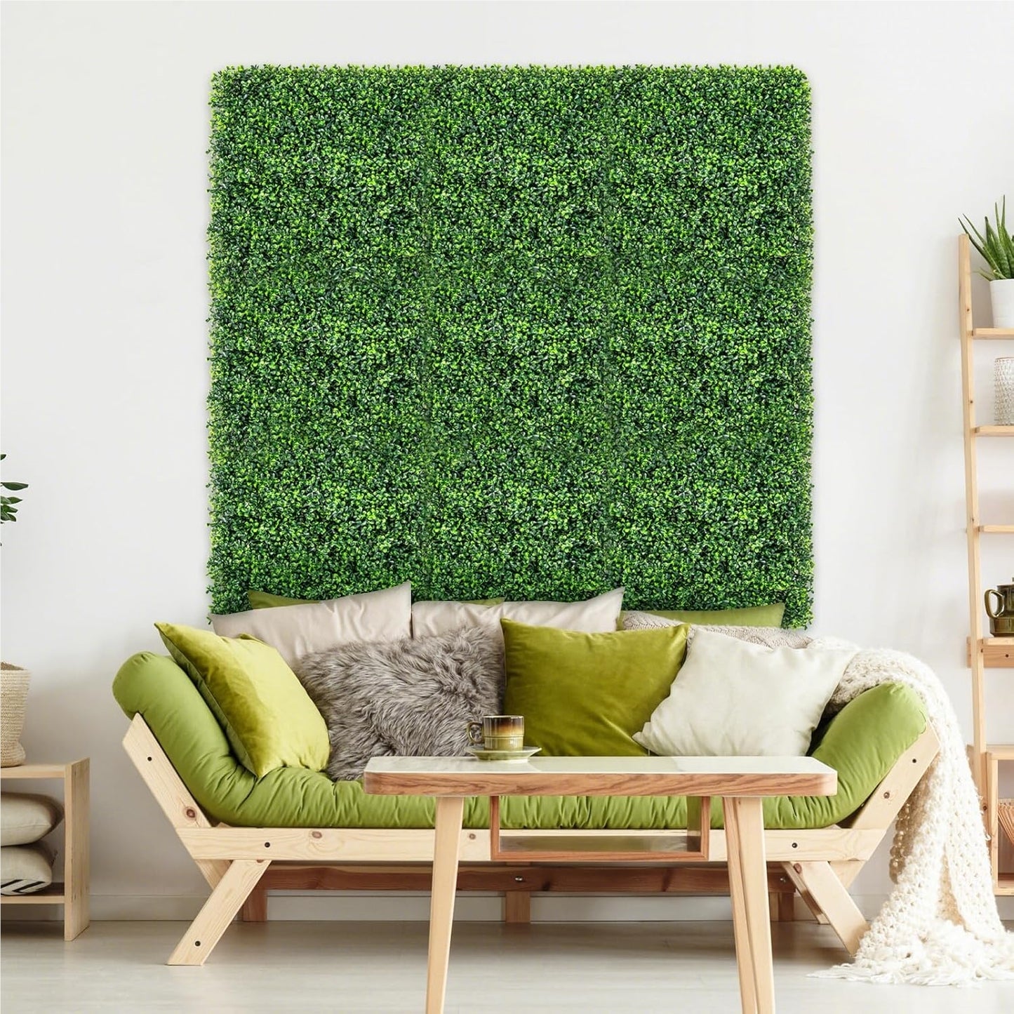 Kunsthaag Panelen – Kunstgroen Wand – Nepplant Muur – Sfeervolle Haag – Groen Balkon Scherm – 12 Stuks 50x50 cm – UV-Bestendig PE Materiaal