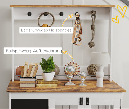 Hondenbench – Hondenkooi – Hondenhok – Hondenbench Met Opbergruimte – Grote Honden – Wit – Ruim En Stevig Ontwerp – Inclusief Krijtbord En Haken