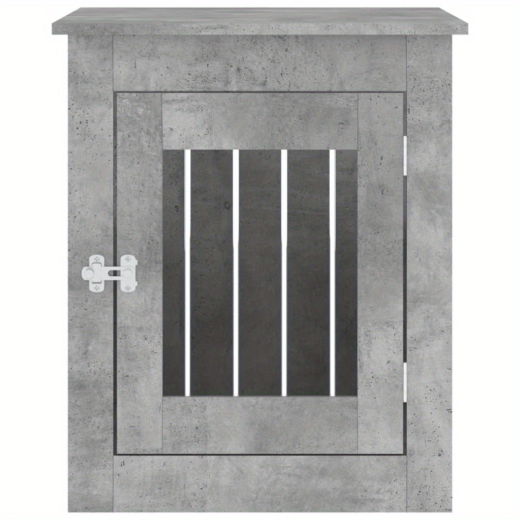 Hondenbench – Hondenhok – Hondenkooi – Hondenmand – Huisdier Bench – Verwerkt Hout – Beton Grijs – Stevig En Duurzaam – 55x75x65 cm
