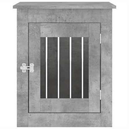 Hondenbench – Hondenhok – Hondenkooi – Hondenmand – Huisdier Bench – Verwerkt Hout – Beton Grijs – Stevig En Duurzaam – 55x75x65 cm