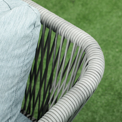 4-delige Hoek Loungeset – Tuinbank – Loungesofa – Buitenbank – Buitenmeubel – Weerbestendig Aluminium Frame – Comfortabele Afneembare Kussens – Grijs