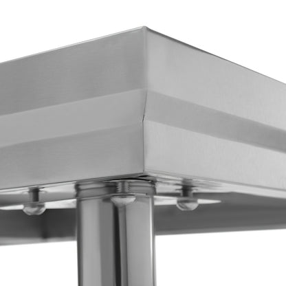 Werktafel – Werkbank – Keukentafel – RVS tafel – Prep tafel – 3-laags Opbergniveau – 119x61 cm – 201 Roestvrij Staal – Draagkracht 99,8 kg